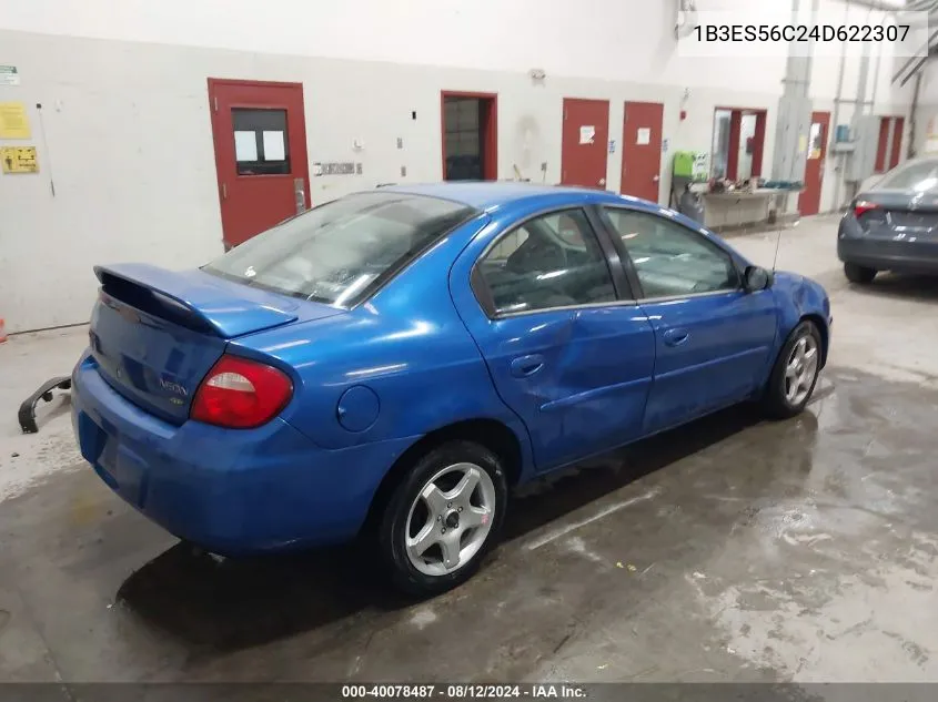 2004 Dodge Neon Sxt VIN: 1B3ES56C24D622307 Lot: 40078487