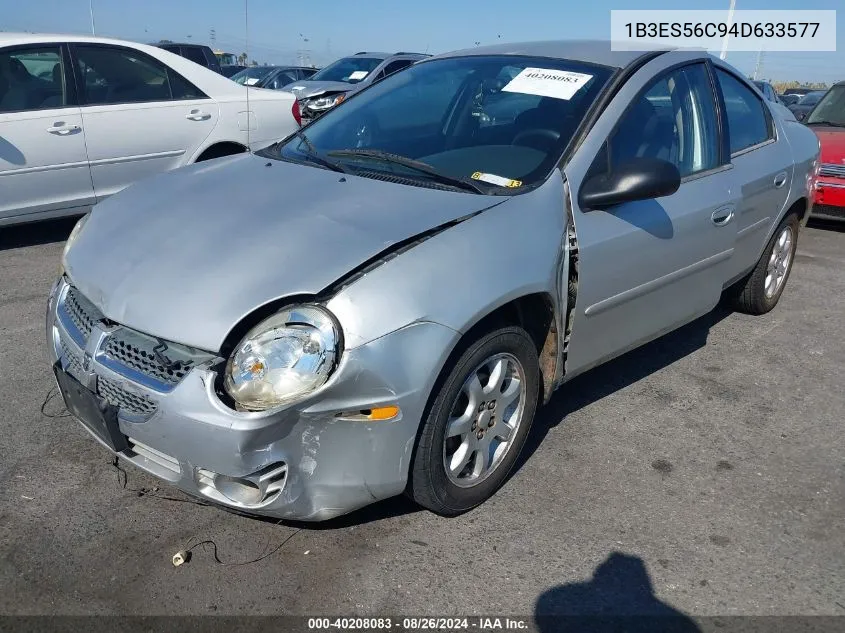 2004 Dodge Neon Sxt VIN: 1B3ES56C94D633577 Lot: 40208083