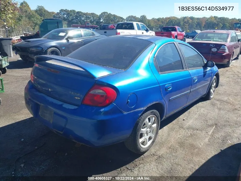 2004 Dodge Neon Sxt VIN: 1B3ES56C14D534977 Lot: 40605327