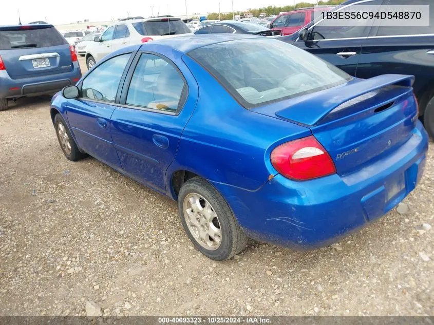 2004 Dodge Neon Sxt VIN: 1B3ES56C94D548870 Lot: 40693323