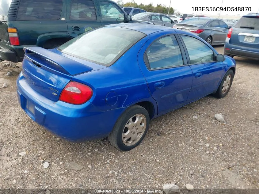 2004 Dodge Neon Sxt VIN: 1B3ES56C94D548870 Lot: 40693323