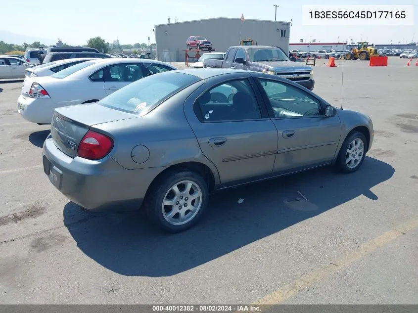 2005 Dodge Neon Sxt VIN: 1B3ES56C45D177165 Lot: 40012382