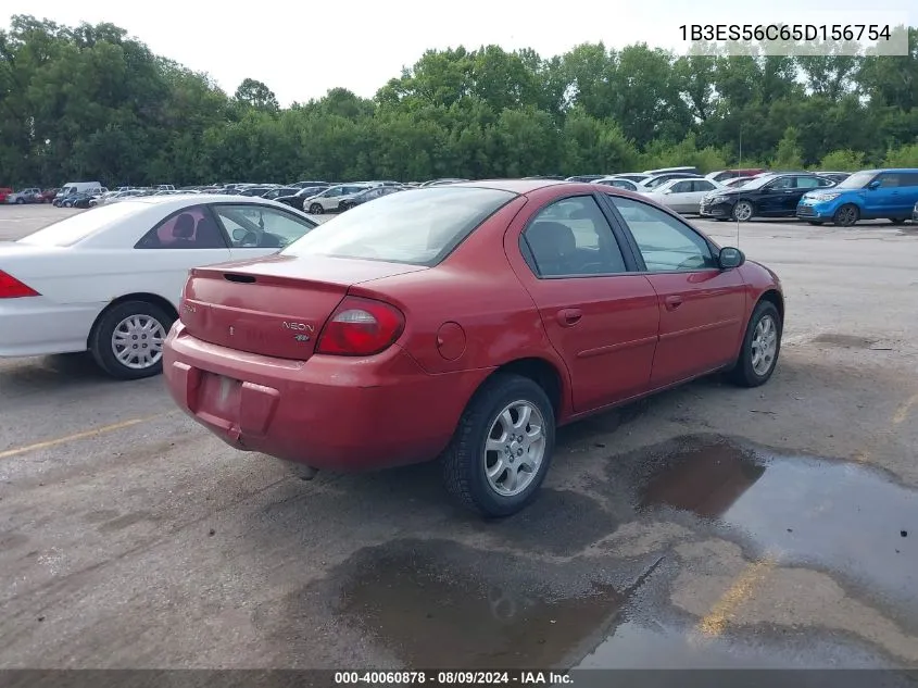 2005 Dodge Neon Sxt VIN: 1B3ES56C65D156754 Lot: 40060878