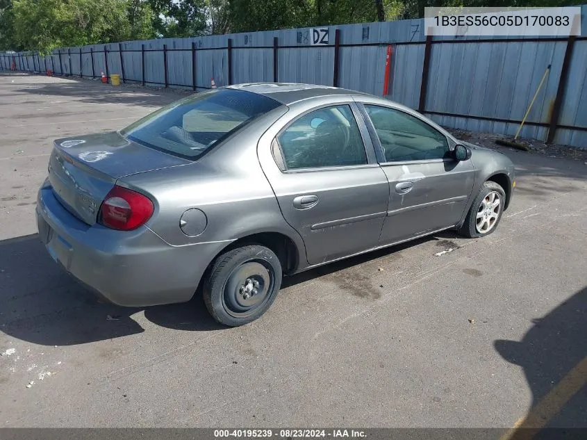 2005 Dodge Neon Sxt VIN: 1B3ES56C05D170083 Lot: 40195239