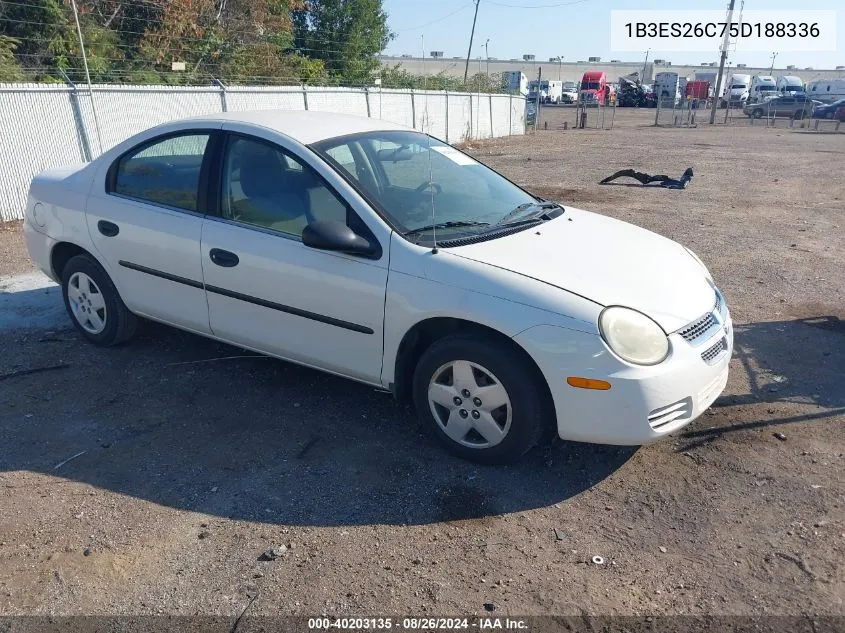 1B3ES26C75D188336 2005 Dodge Neon Se