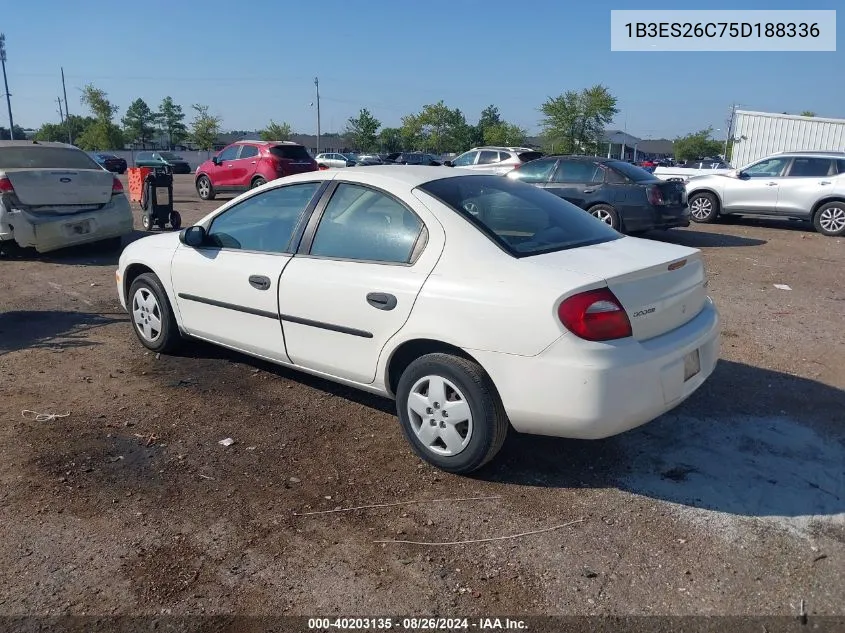 1B3ES26C75D188336 2005 Dodge Neon Se