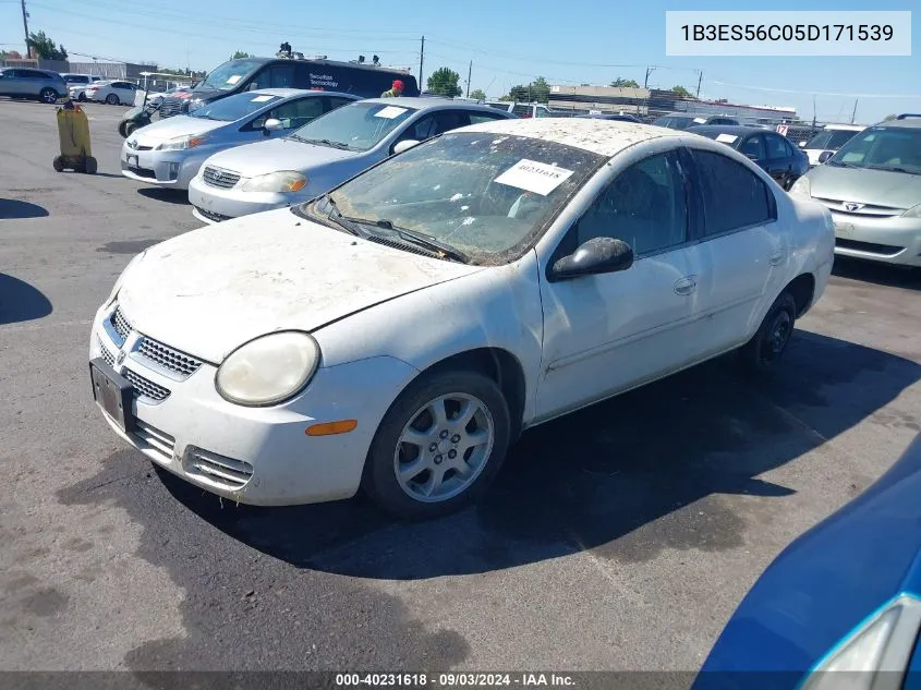 2005 Dodge Neon Sxt VIN: 1B3ES56C05D171539 Lot: 40231618