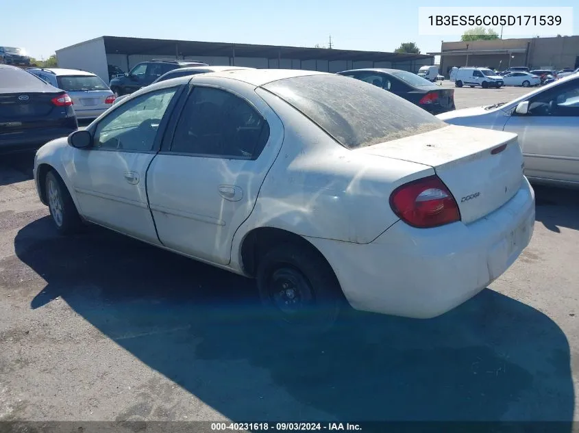 2005 Dodge Neon Sxt VIN: 1B3ES56C05D171539 Lot: 40231618