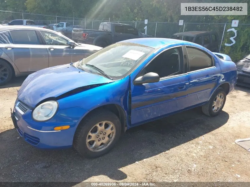 2005 Dodge Neon Sxt VIN: 1B3ES56C45D238482 Lot: 40269936