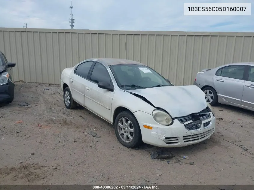 2005 Dodge Neon Sxt VIN: 1B3ES56C05D160007 Lot: 40306202