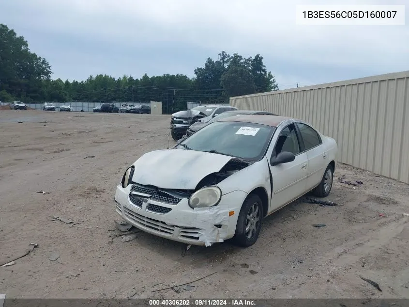 2005 Dodge Neon Sxt VIN: 1B3ES56C05D160007 Lot: 40306202