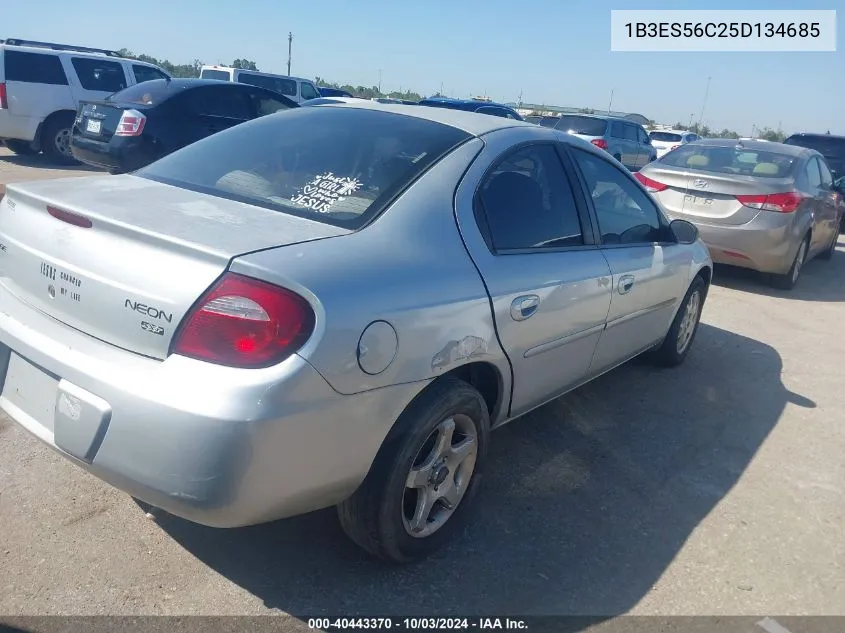 2005 Dodge Neon Sxt VIN: 1B3ES56C25D134685 Lot: 40443370