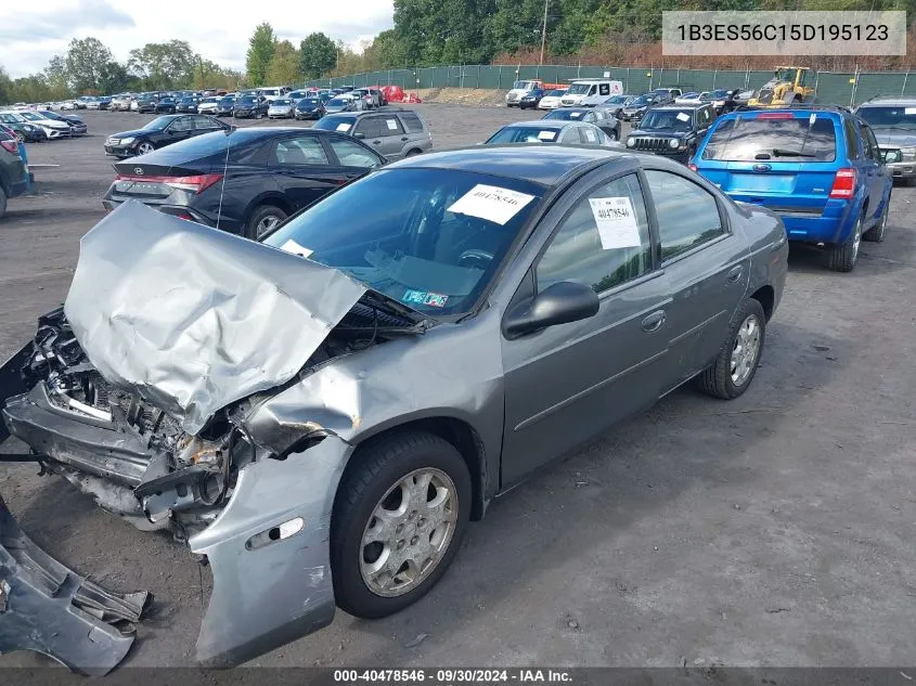 2005 Dodge Neon Sxt VIN: 1B3ES56C15D195123 Lot: 40478546