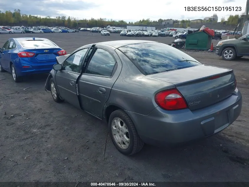 2005 Dodge Neon Sxt VIN: 1B3ES56C15D195123 Lot: 40478546