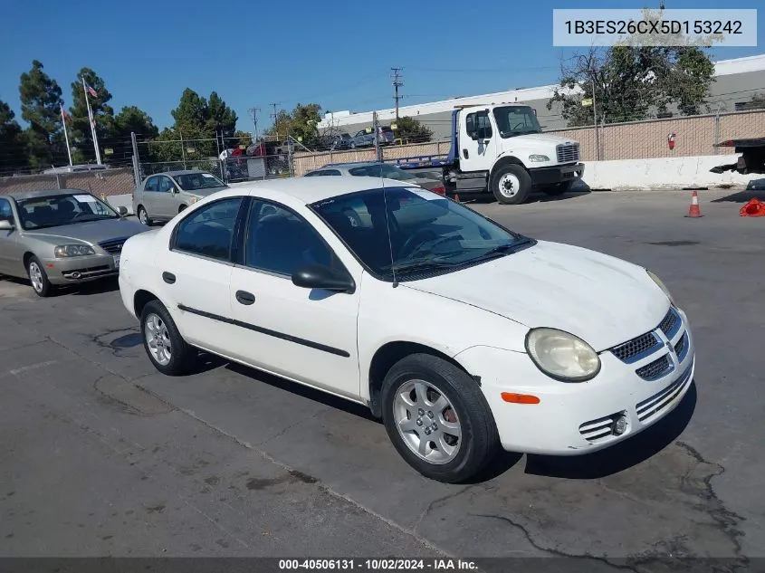 2005 Dodge Neon Se VIN: 1B3ES26CX5D153242 Lot: 40506131