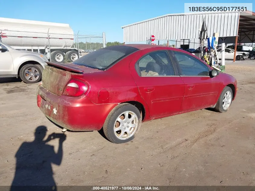 2005 Dodge Neon Sxt VIN: 1B3ES56C95D177551 Lot: 40521977