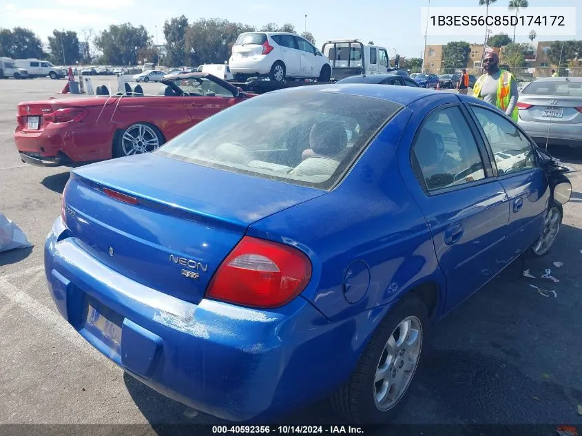 2005 Dodge Neon Sxt VIN: 1B3ES56C85D174172 Lot: 40592356