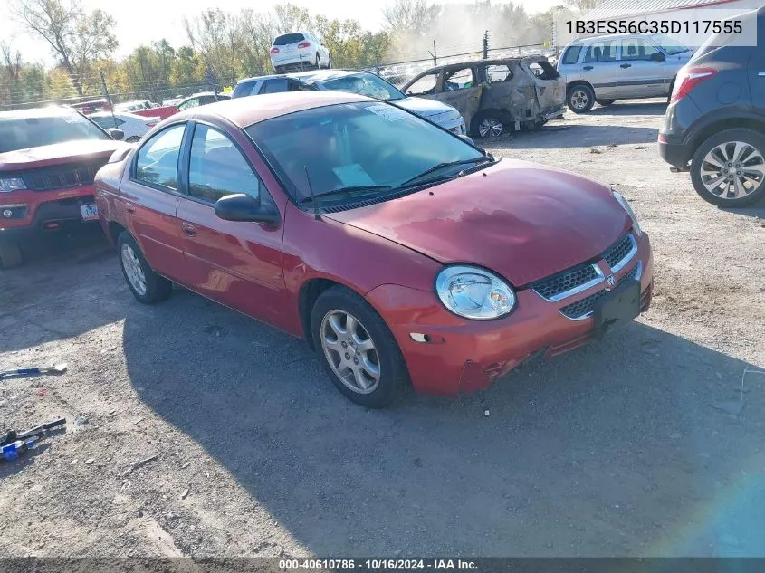 2005 Dodge Neon Sxt VIN: 1B3ES56C35D117555 Lot: 40610786