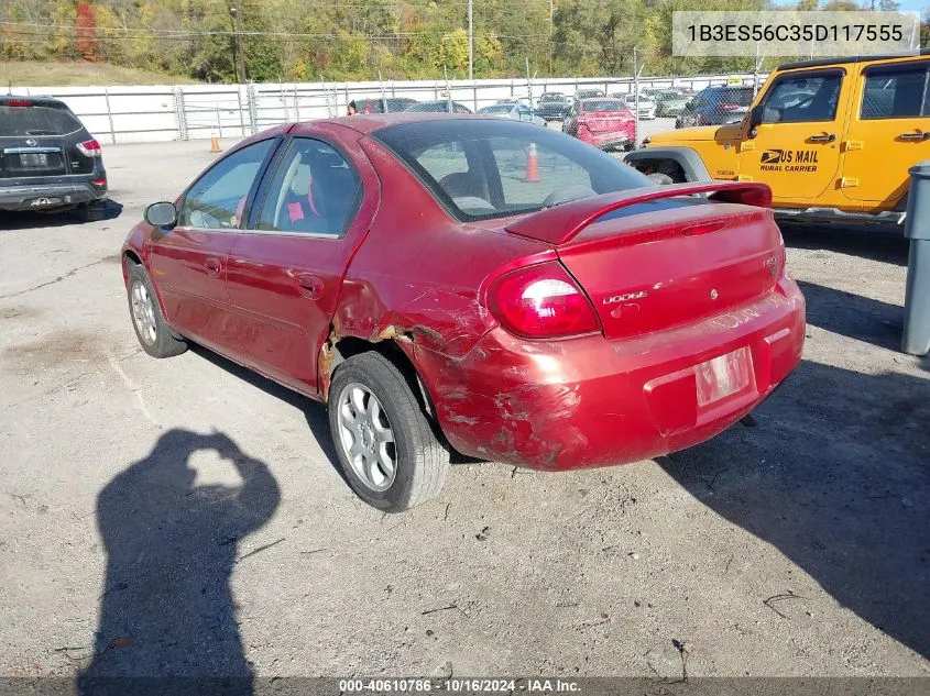 2005 Dodge Neon Sxt VIN: 1B3ES56C35D117555 Lot: 40610786