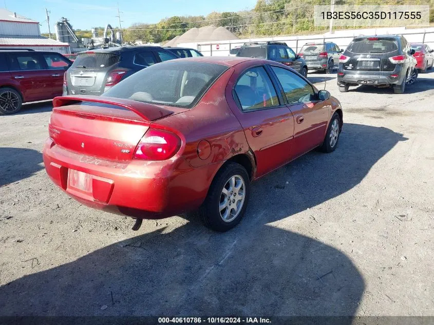 2005 Dodge Neon Sxt VIN: 1B3ES56C35D117555 Lot: 40610786