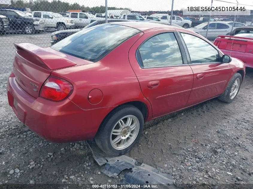 2005 Dodge Neon Sxt VIN: 1B3ES56C45D105446 Lot: 40735153