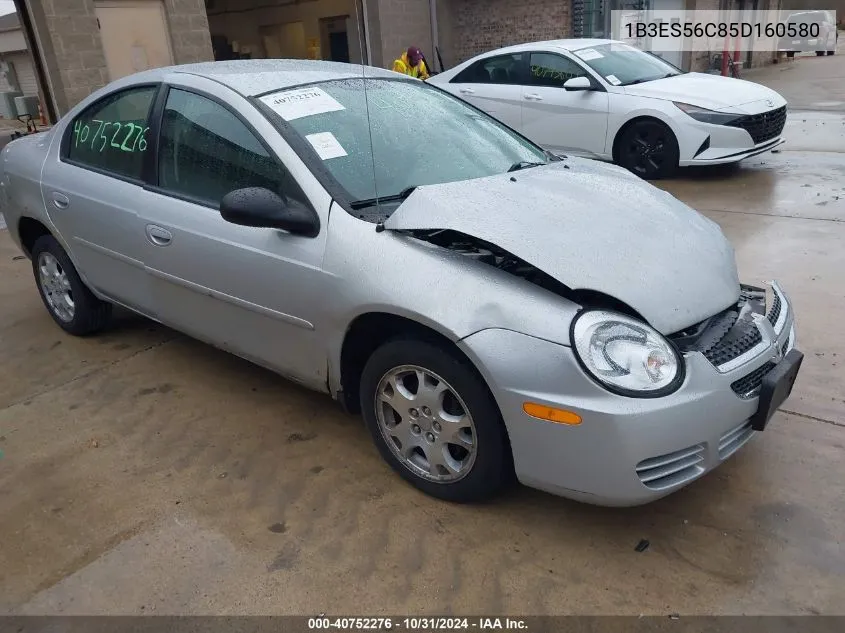 2005 Dodge Neon Sxt VIN: 1B3ES56C85D160580 Lot: 40752276