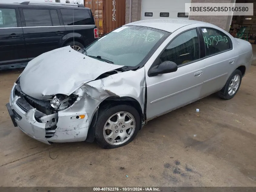 2005 Dodge Neon Sxt VIN: 1B3ES56C85D160580 Lot: 40752276