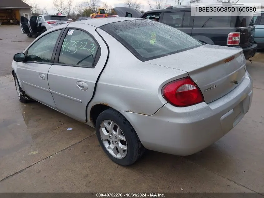 2005 Dodge Neon Sxt VIN: 1B3ES56C85D160580 Lot: 40752276