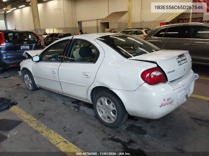 2005 Dodge Neon Sxt VIN: 1B3ES56C65D267546 Lot: 40754385