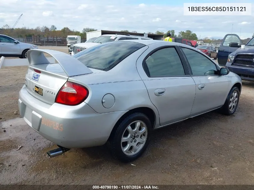 1B3ES56C85D151121 2005 Dodge Neon Sxt