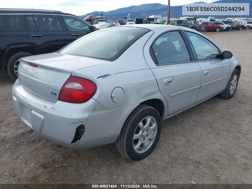 2005 Dodge Neon Sxt VIN: 1B3ES56C05D244294 Lot: 40821484