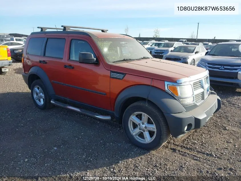 2007 Dodge Nitro Se/Sxt VIN: 1D8GU28K87W653656 Lot: 12129738