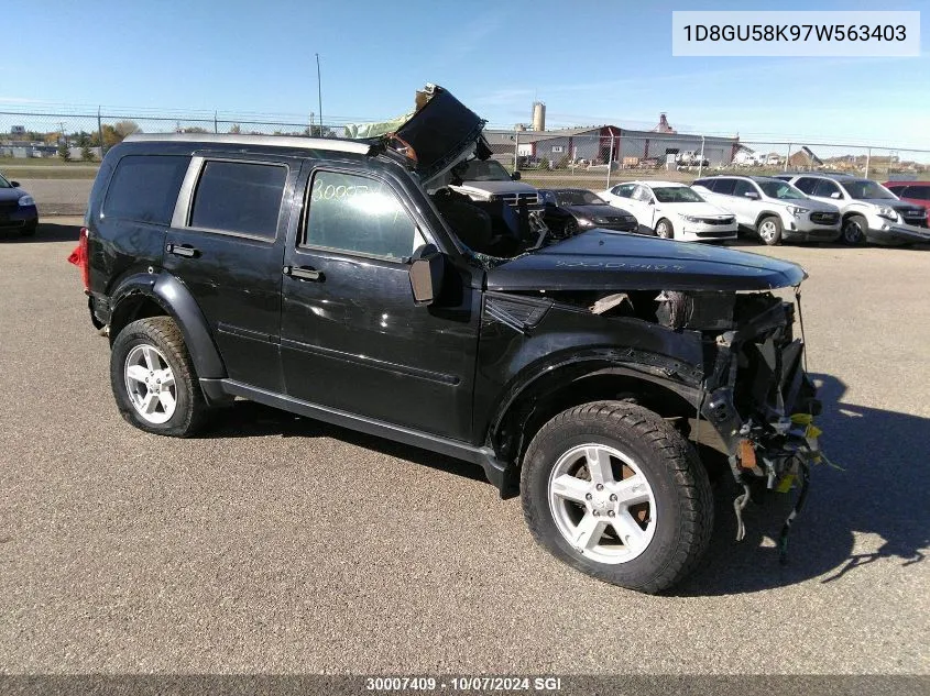 2007 Dodge Nitro Slt VIN: 1D8GU58K97W563403 Lot: 30007409