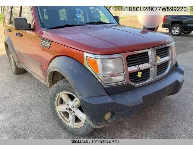 2007 Dodge Nitro Sxt VIN: 1D8GU28K77W599220 Lot: 30044546