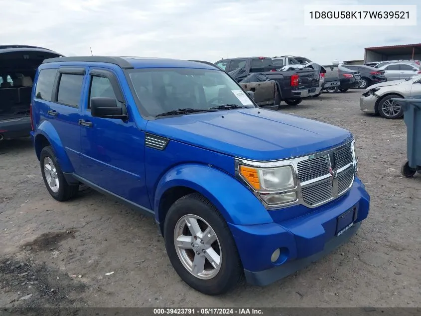 2007 Dodge Nitro Slt/Rt VIN: 1D8GU58K17W639521 Lot: 39423791