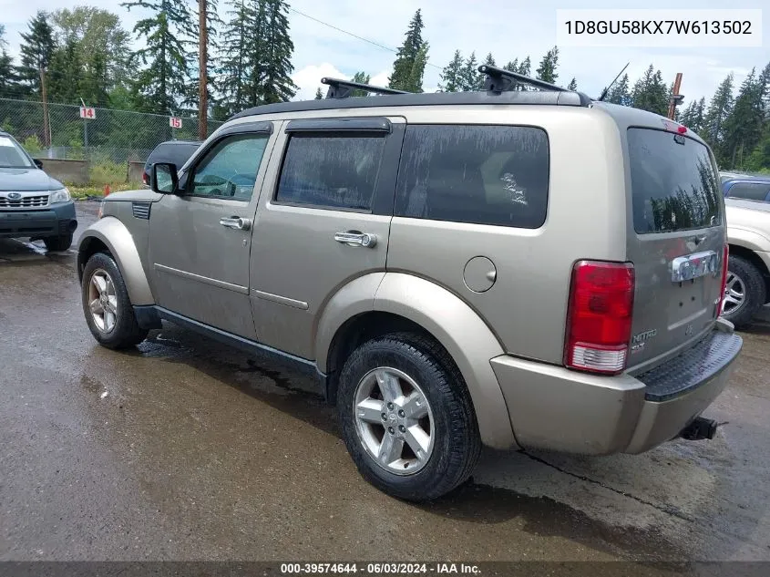 2007 Dodge Nitro Slt/Rt VIN: 1D8GU58KX7W613502 Lot: 39574644