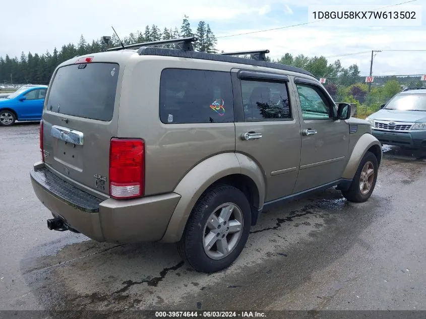 2007 Dodge Nitro Slt/Rt VIN: 1D8GU58KX7W613502 Lot: 39574644