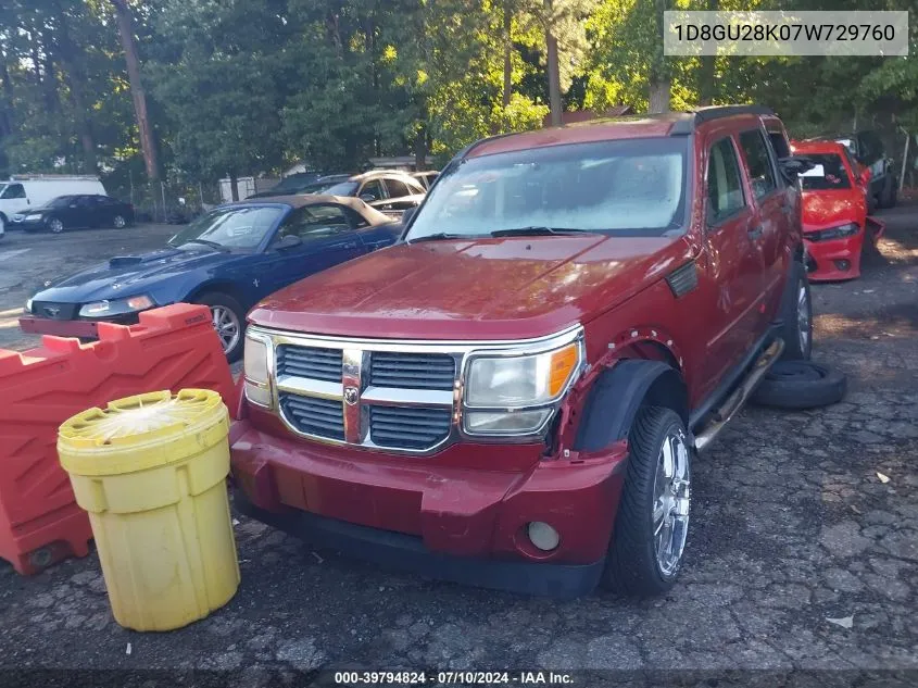 2007 Dodge Nitro Sxt VIN: 1D8GU28K07W729760 Lot: 39794824