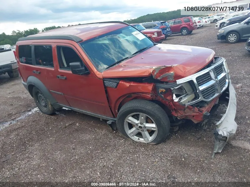 2007 Dodge Nitro Sxt VIN: 1D8GU28K07W714739 Lot: 39886466