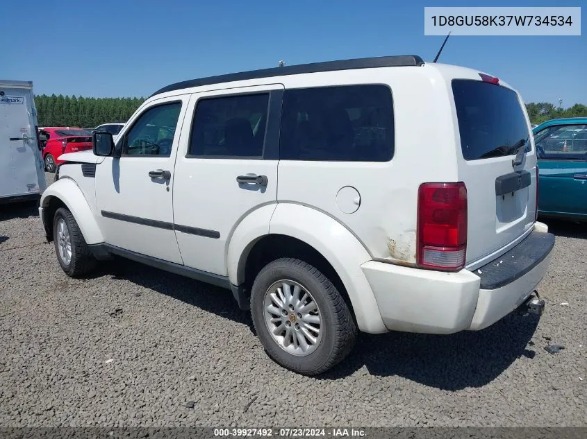 2007 Dodge Nitro Slt/Rt VIN: 1D8GU58K37W734534 Lot: 39927492