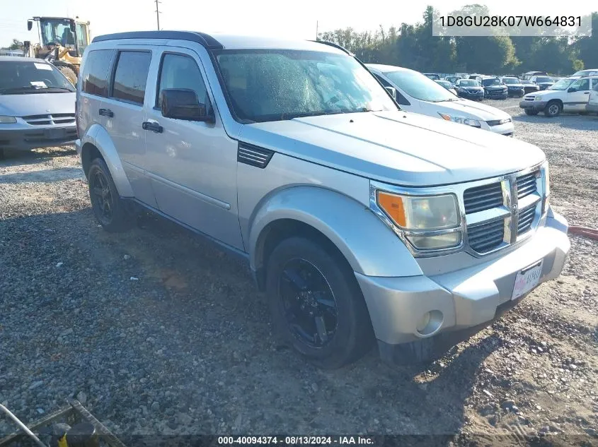 2007 Dodge Nitro Sxt VIN: 1D8GU28K07W664831 Lot: 40094374