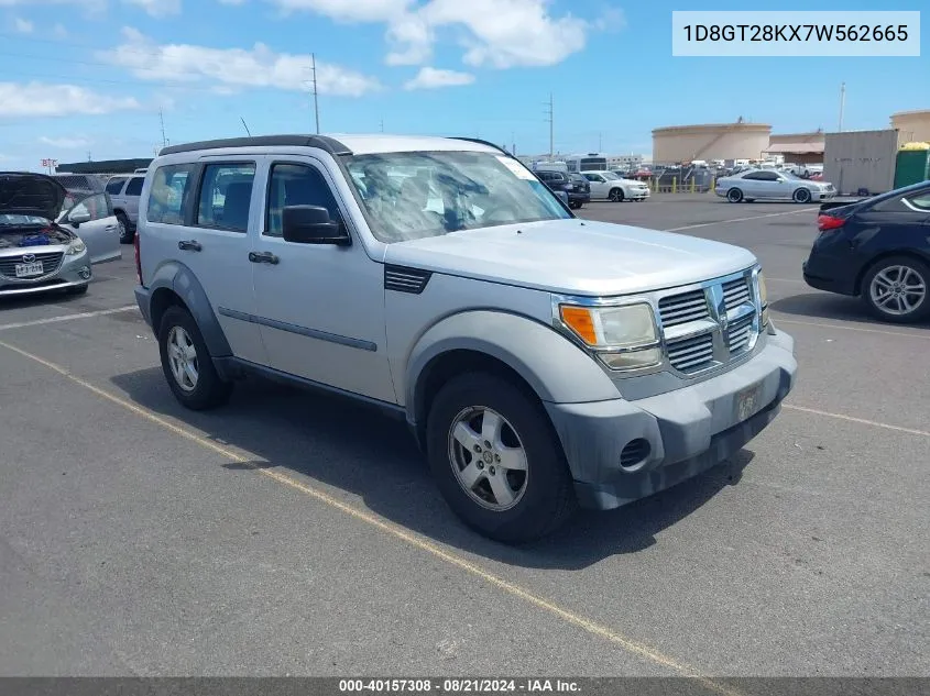 2007 Dodge Nitro Sxt VIN: 1D8GT28KX7W562665 Lot: 40157308