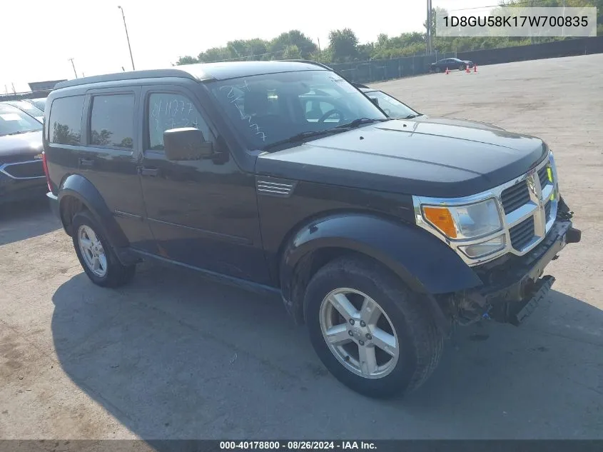 2007 Dodge Nitro Slt/Rt VIN: 1D8GU58K17W700835 Lot: 40178800