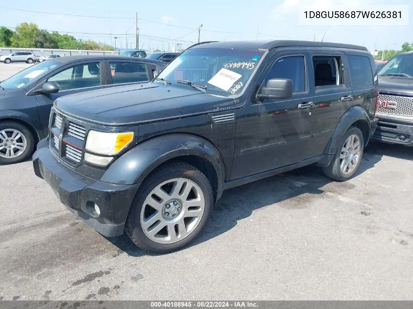 2007 Dodge Nitro Slt/Rt VIN: 1D8GU58687W626381 Lot: 40188945