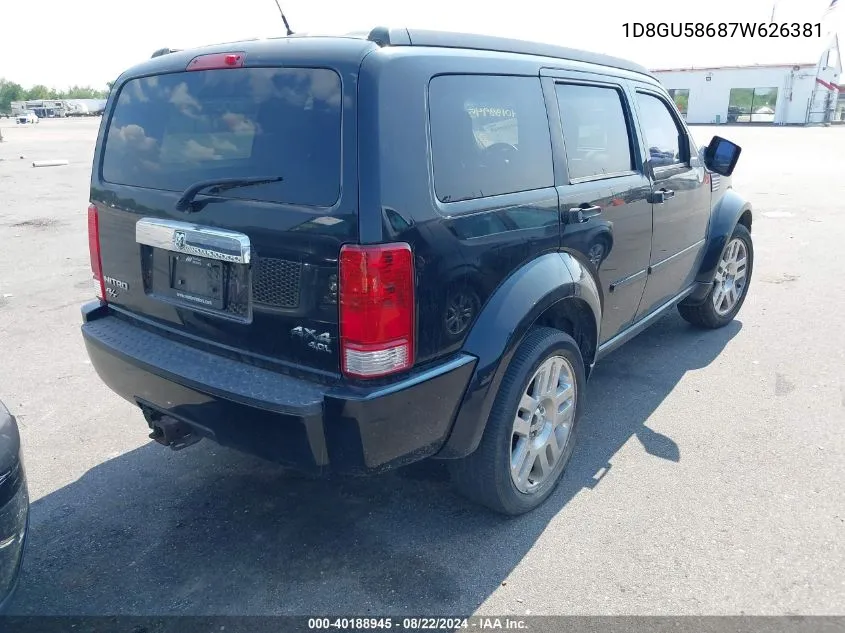 2007 Dodge Nitro Slt/Rt VIN: 1D8GU58687W626381 Lot: 40188945