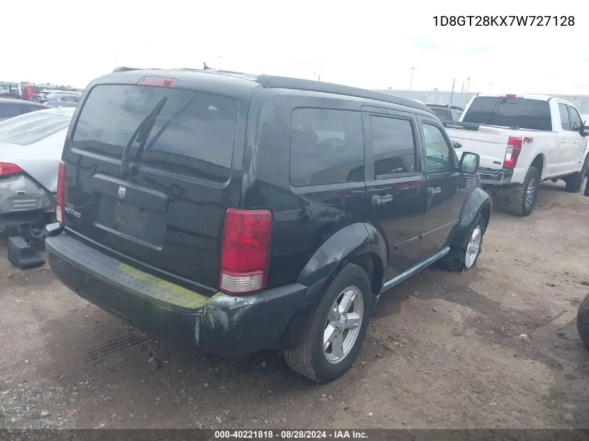 2007 Dodge Nitro Sxt VIN: 1D8GT28KX7W727128 Lot: 40221818