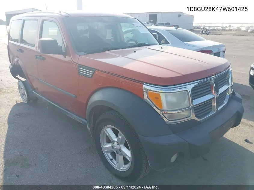 2007 Dodge Nitro Sxt VIN: 1D8GU28K47W601425 Lot: 40304205