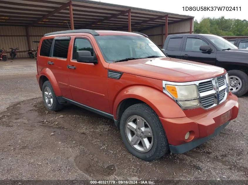 2007 Dodge Nitro Slt VIN: 1D8GU58K37W702411 Lot: 40321779