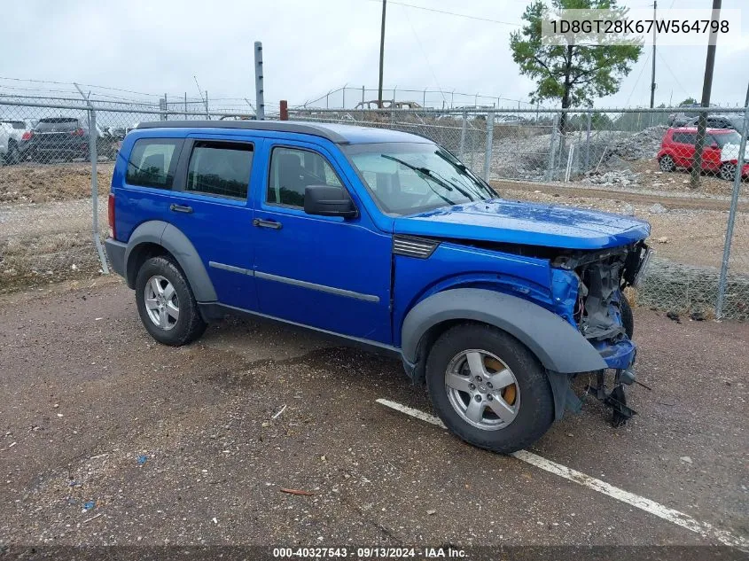 2007 Dodge Nitro Sxt VIN: 1D8GT28K67W564798 Lot: 40327543