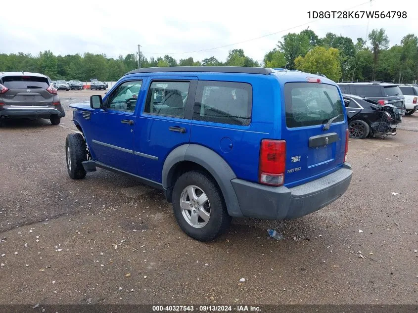 2007 Dodge Nitro Sxt VIN: 1D8GT28K67W564798 Lot: 40327543